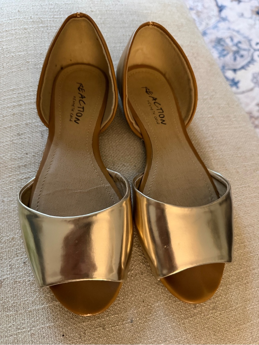 Reaction Kenneth Cole Metallic Gold D'Orsay Flats